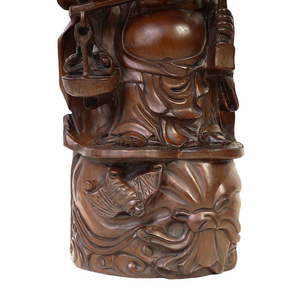 Exportation chinoise Statue de Bouddha ancien en bois sculpté chinois du début du XXe siècle en vente
