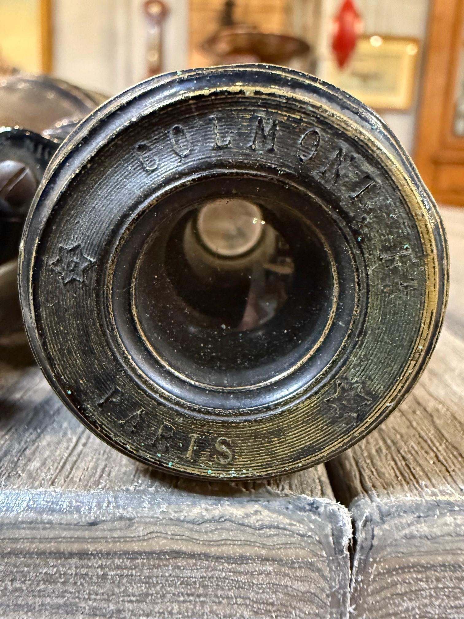 Antique French FT Binocolo in pelle e ottone Parigi dei primi del Novecento in vendita 4