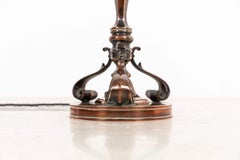 Lampada da tavolo GEC in ottone ramato dell'inizio del XX secolo, C.C.