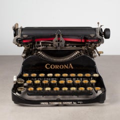 Early 20th Century Antique Corona Flip Top Portable Typewriter, circa 1917