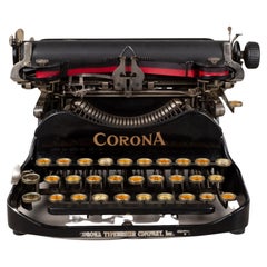 Early 20th Century Antique Corona Flip Top Portable Typewriter, circa 1917