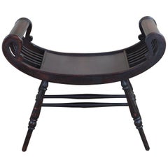 Début du 20e siècle Antique Curule Saddle Seat Bench Stool Chair Regency