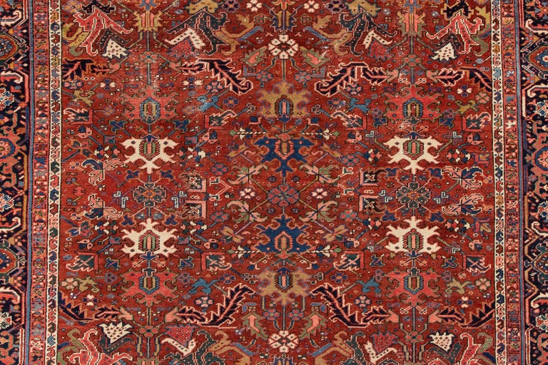 Early 20th Century Antique Distressed Persian Heriz Wool Rug For Sale ...