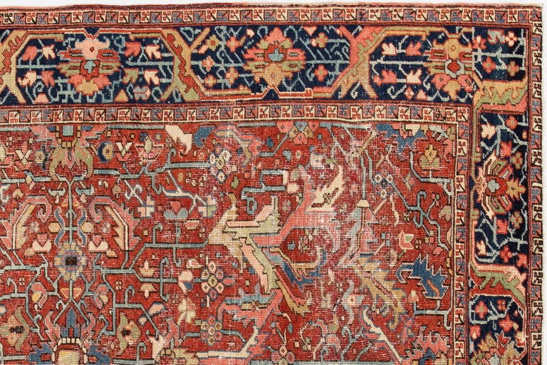 Early 20th Century Antique Distressed Persian Heriz Wool Rug For Sale ...