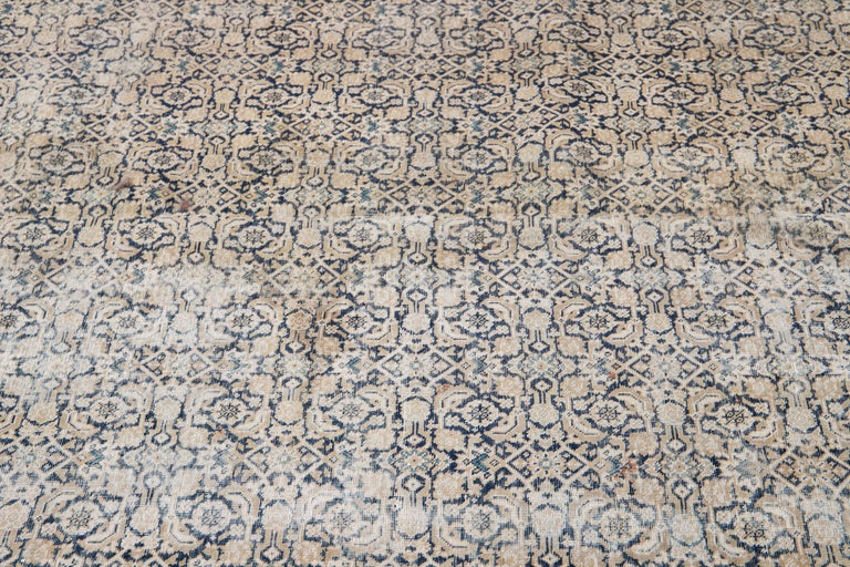 Early 20th Century Antique Distressed Tabriz Square Wool Rug For Sale ...