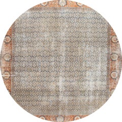 Alfombra cuadrada de lana antigua Tabriz envejecida de principios del siglo XX