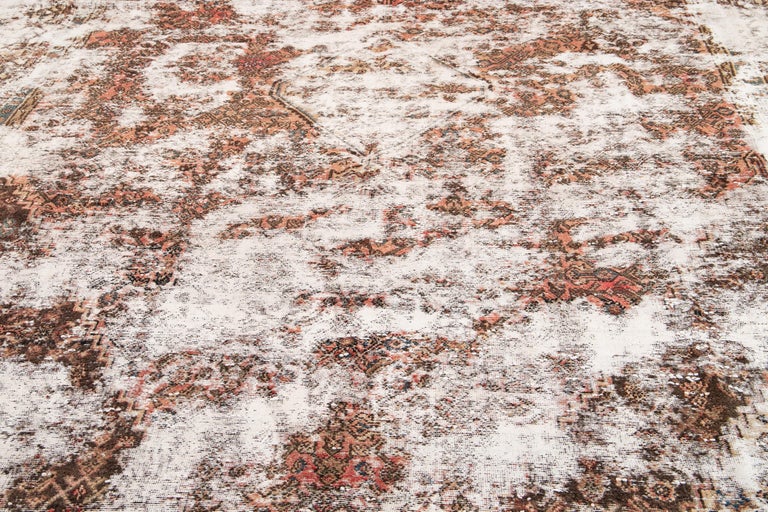 Early 20th Century Antique Distressed Wool Rug For Sale at 1stDibs