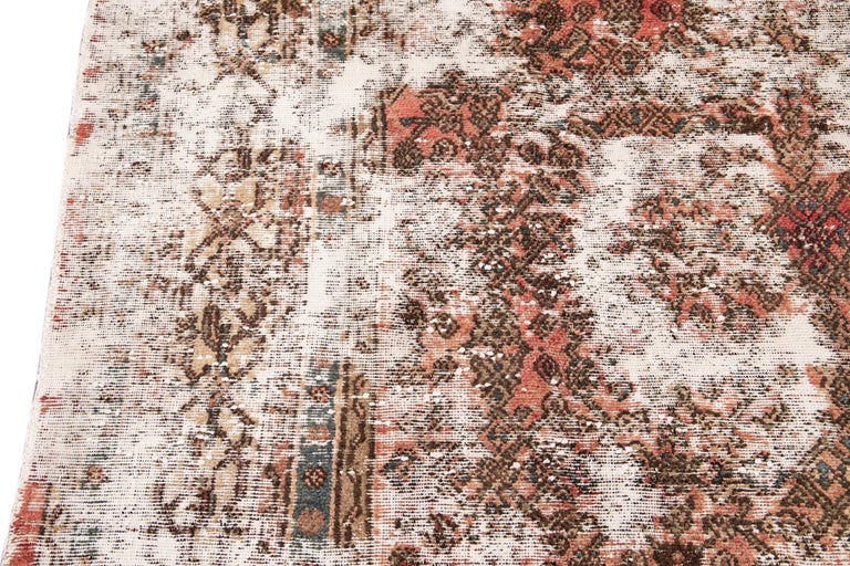 Early 20th Century Antique Distressed Wool Rug For Sale at 1stDibs