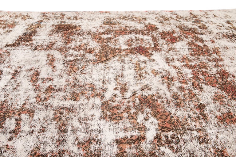 Early 20th Century Antique Distressed Wool Rug For Sale at 1stDibs