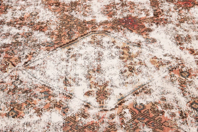 Early 20th Century Antique Distressed Wool Rug For Sale at 1stDibs