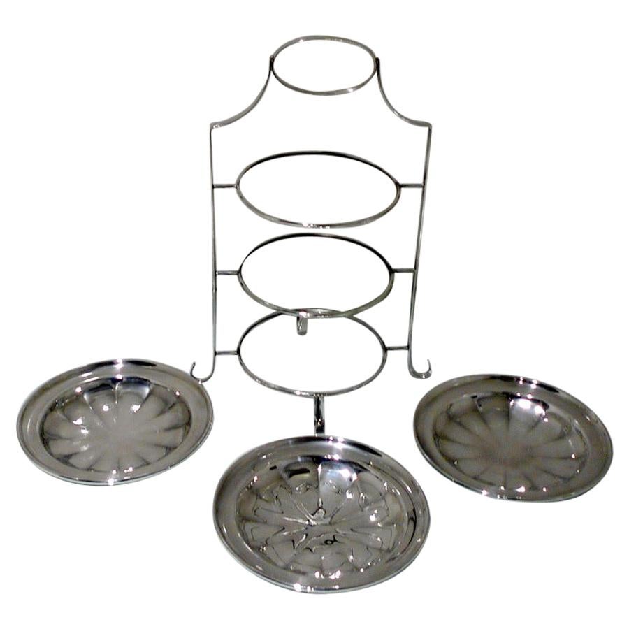 Early 20th Century Antique Edwardian Silver Plated 3-Tier Cake Stand, circa 1900