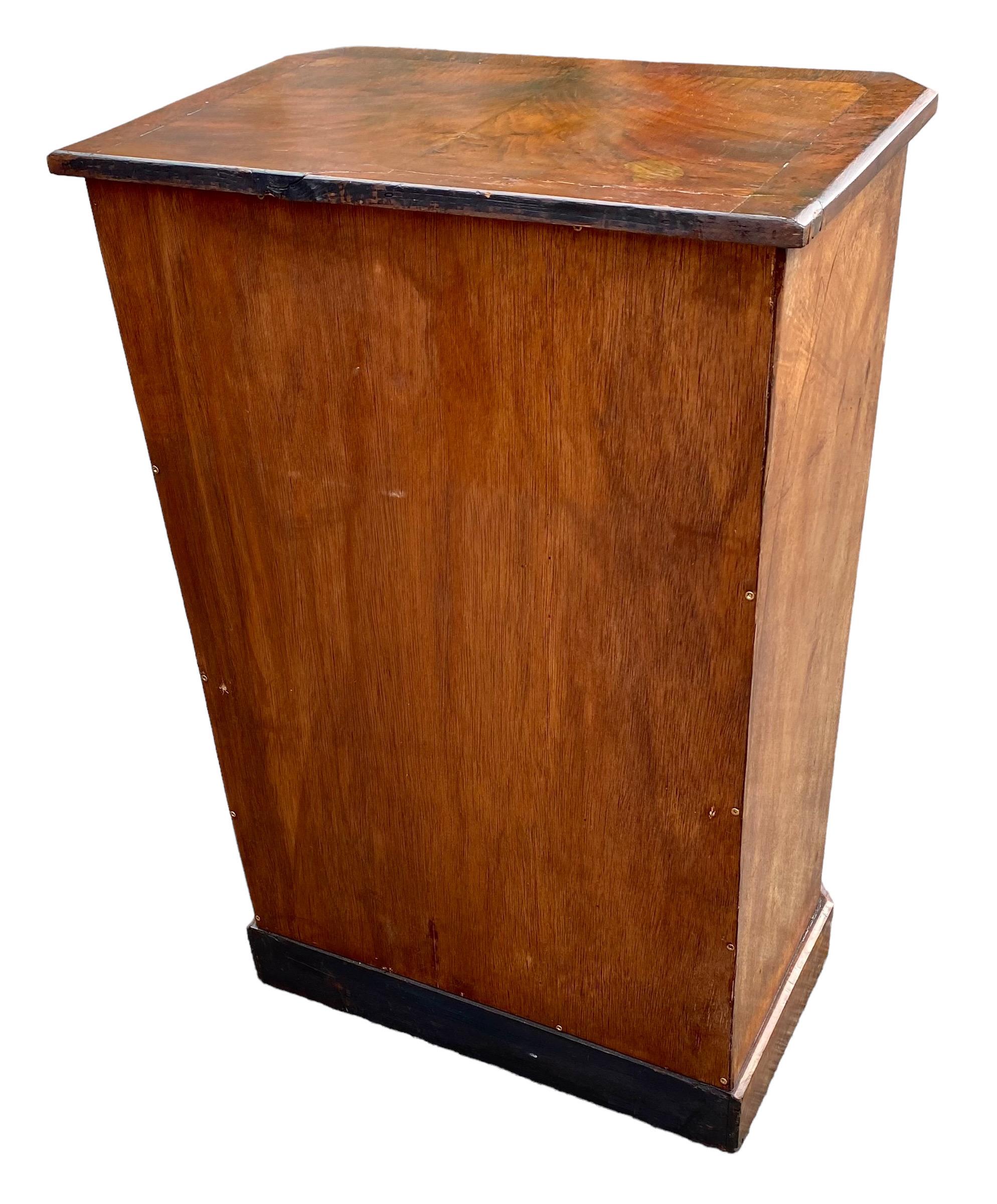 Satinwood Early 20th Century Antique Edwardian Walnut and Marquetry Pier Cabinet For Sale