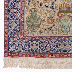 Early 20th Century Antique Floral and Vase Design Hand Woven Wool Rug