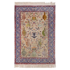 Early 20th Century Antique Floral and Vase Design Hand Woven Wool Rug