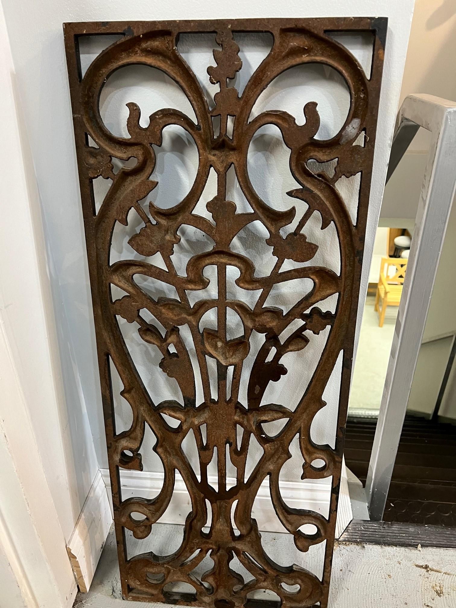 Early 20th Century Antique French Art Nouveau Iron Panel from Paris France For Sale 7