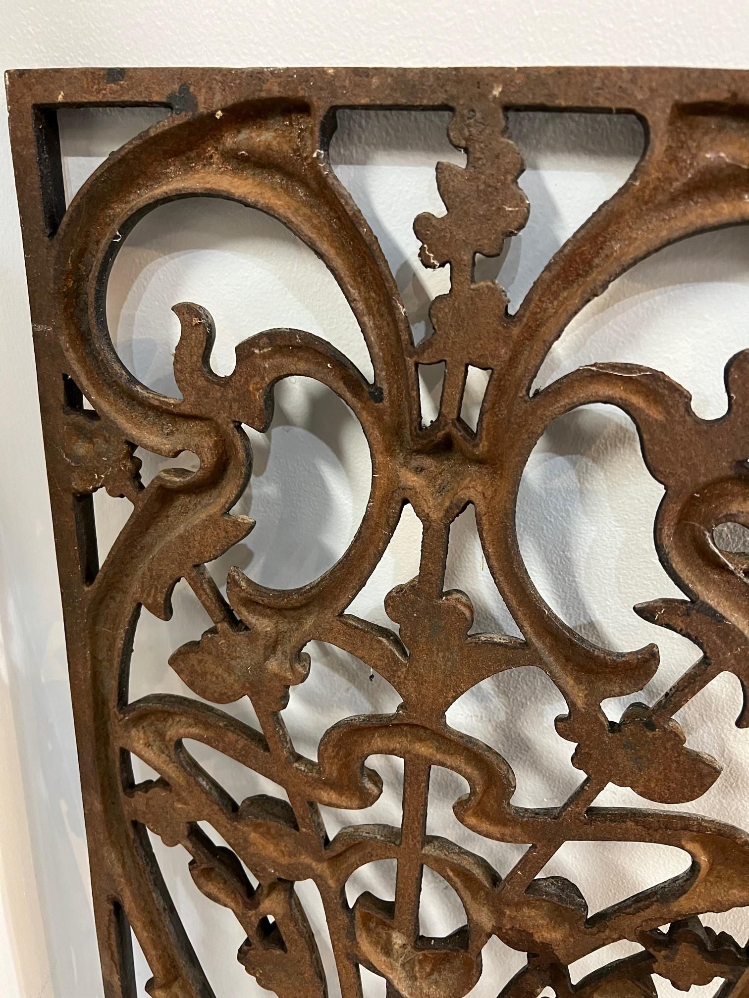 Early 20th Century Antique French Art Nouveau Iron Panel from Paris France For Sale 8