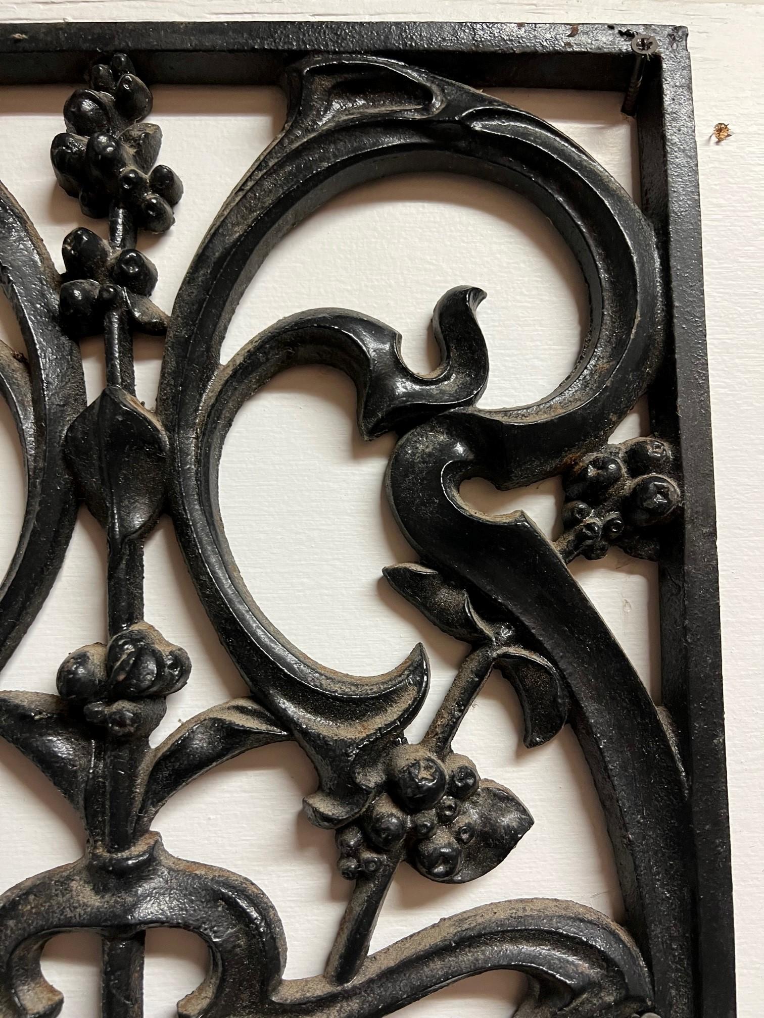 Early 20th Century Antique French Art Nouveau Iron Panel from Paris France For Sale 2