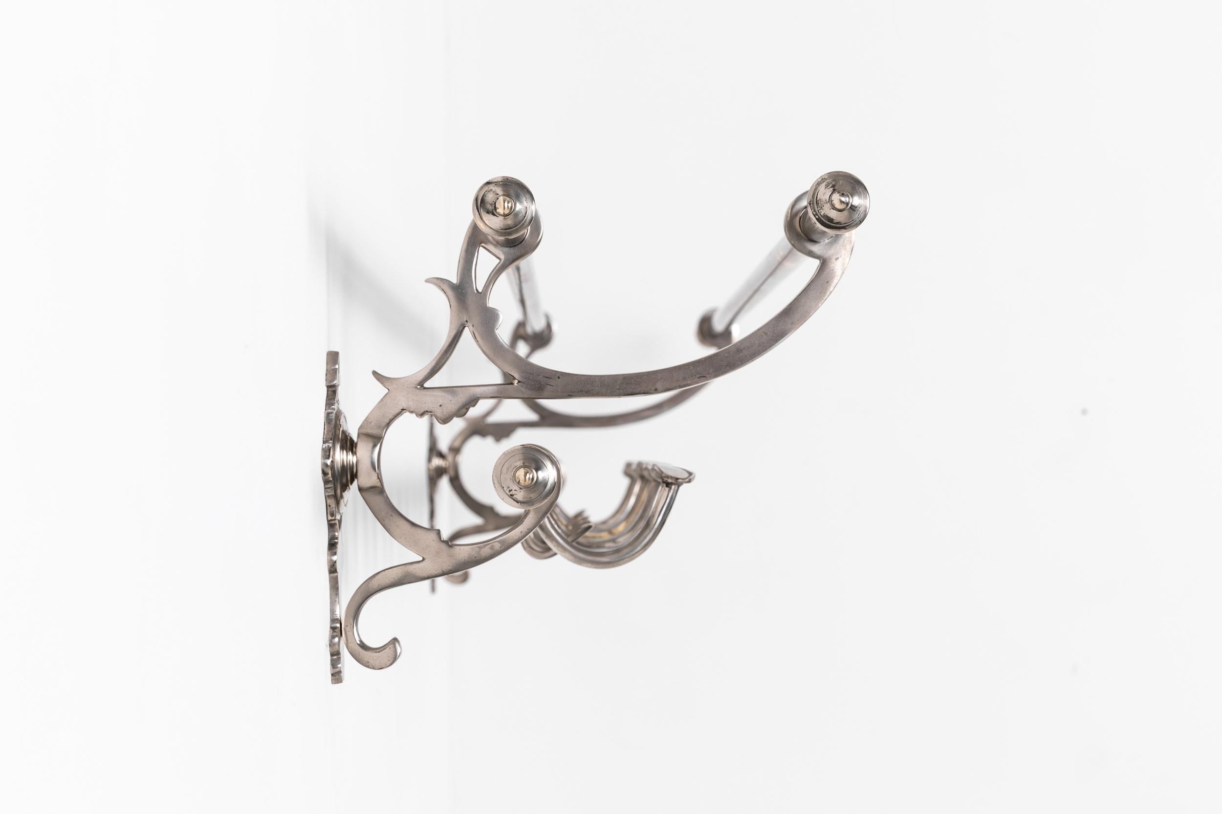 Early 20th Century Antique French Nickel Plated Brass Hat & Coat Rack. c.1930 In Fair Condition In London, GB