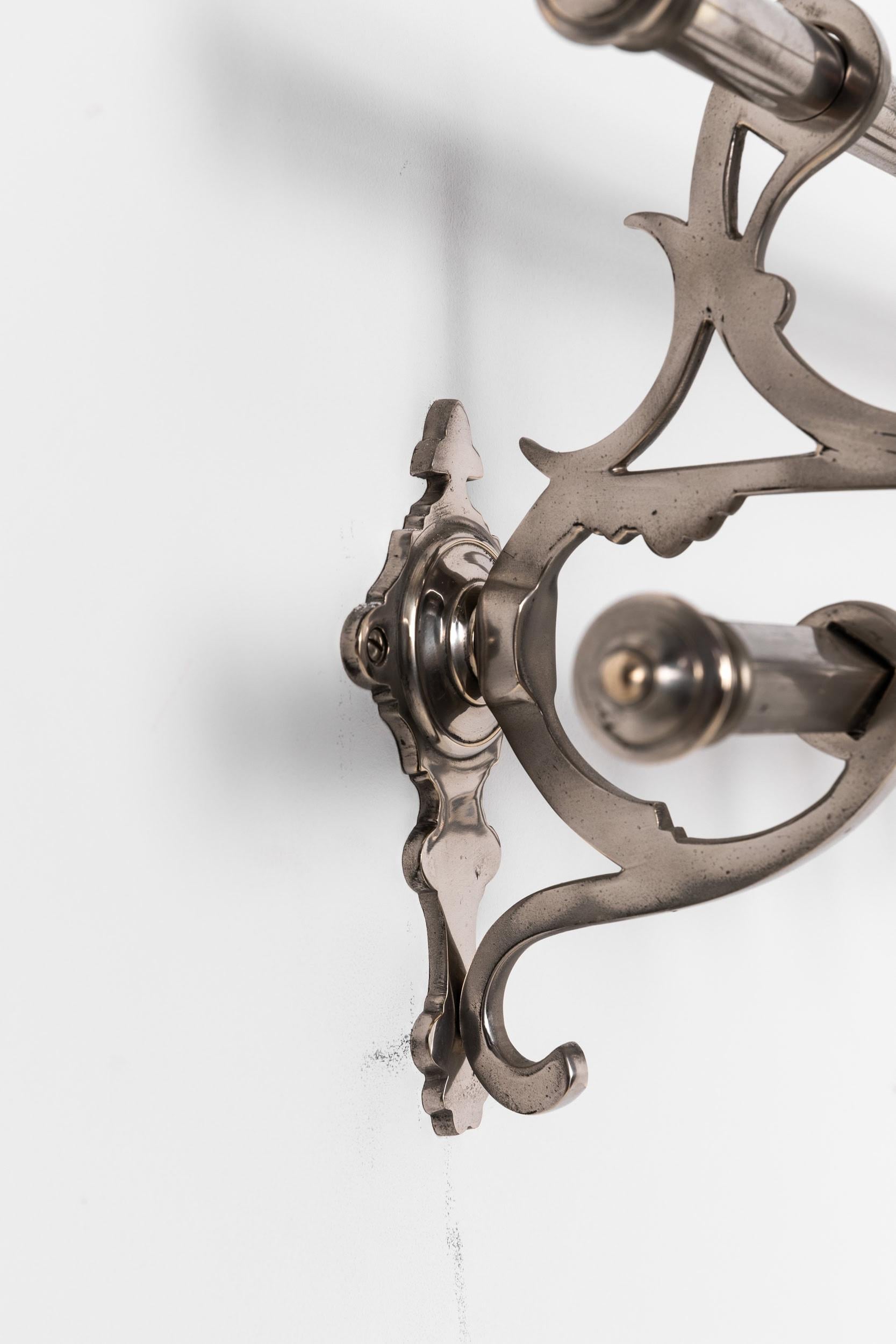 Early 20th Century Antique French Nickel Plated Brass Hat & Coat Rack. c.1930 1