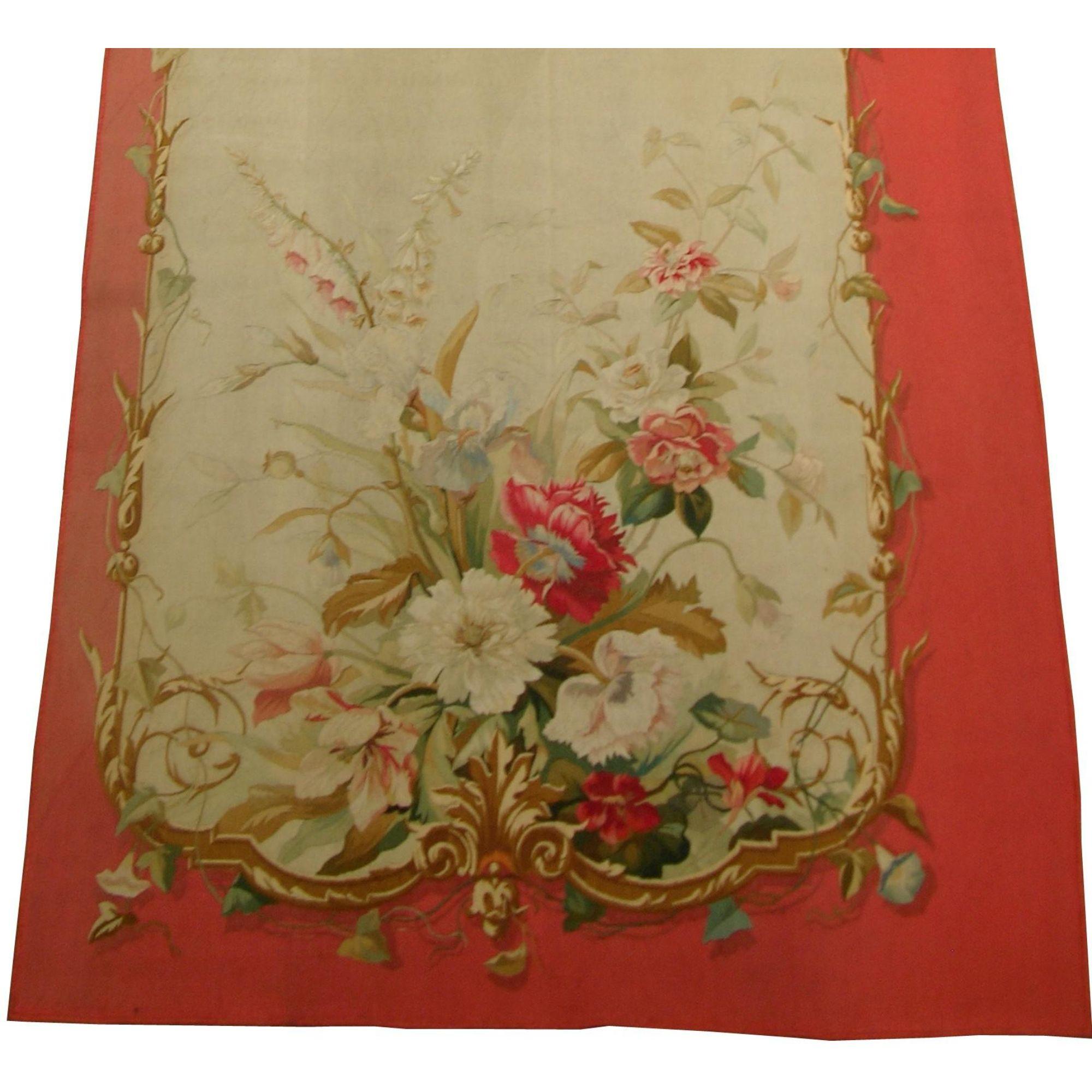 Extremely rare handmade and needlework French tapestry wall hanging. Traditional and Victorian design, extremely classic and history behind this masterpiece.