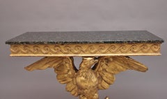 Early 20th Century antique gilt and marble top console table