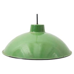 Lampada da soffitto in metallo laccato verde antico dei primi del Novecento