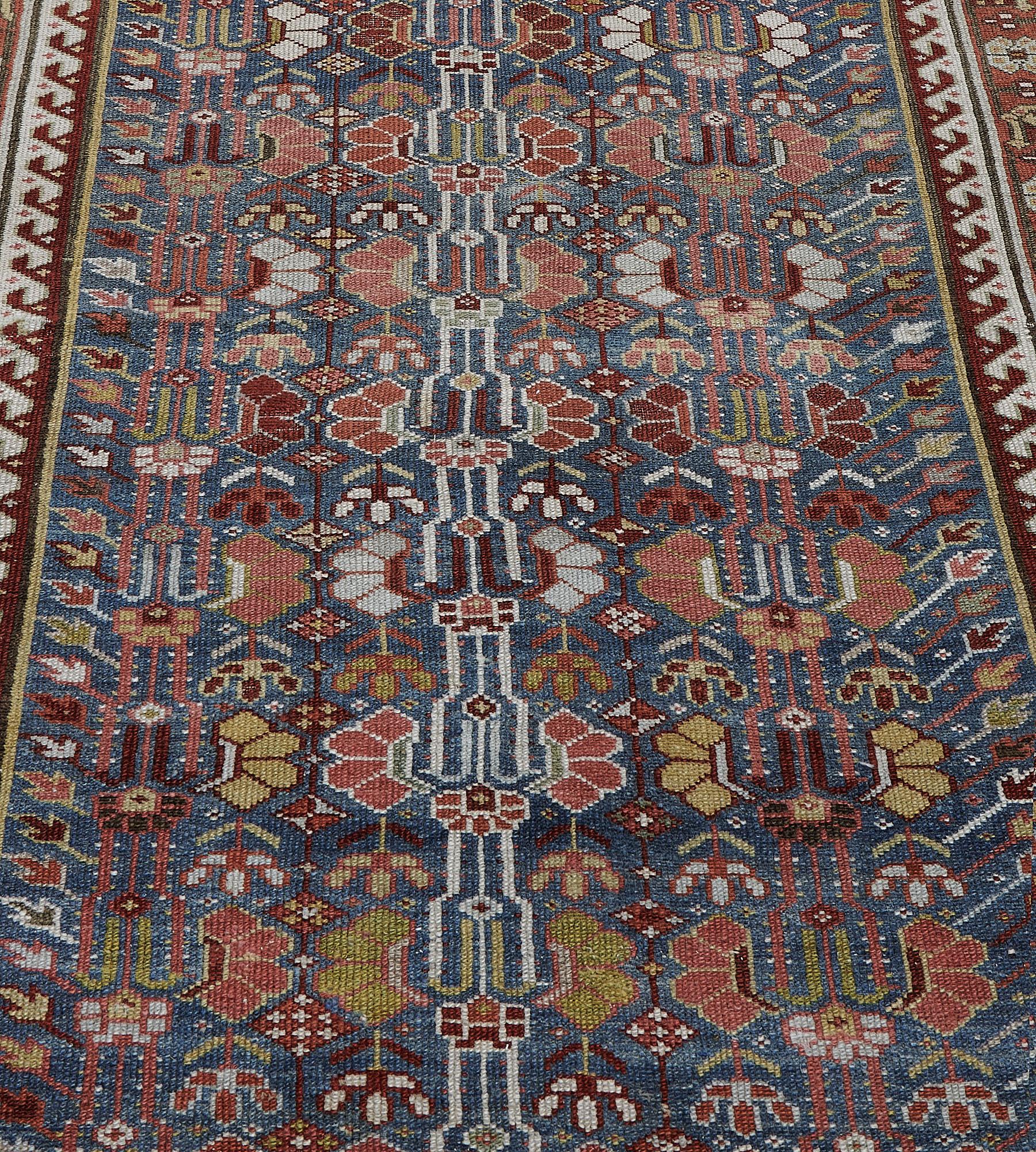 Hand-Knotted Early 20th Century Antique Hand-knotted Wool Persian Runner For Sale