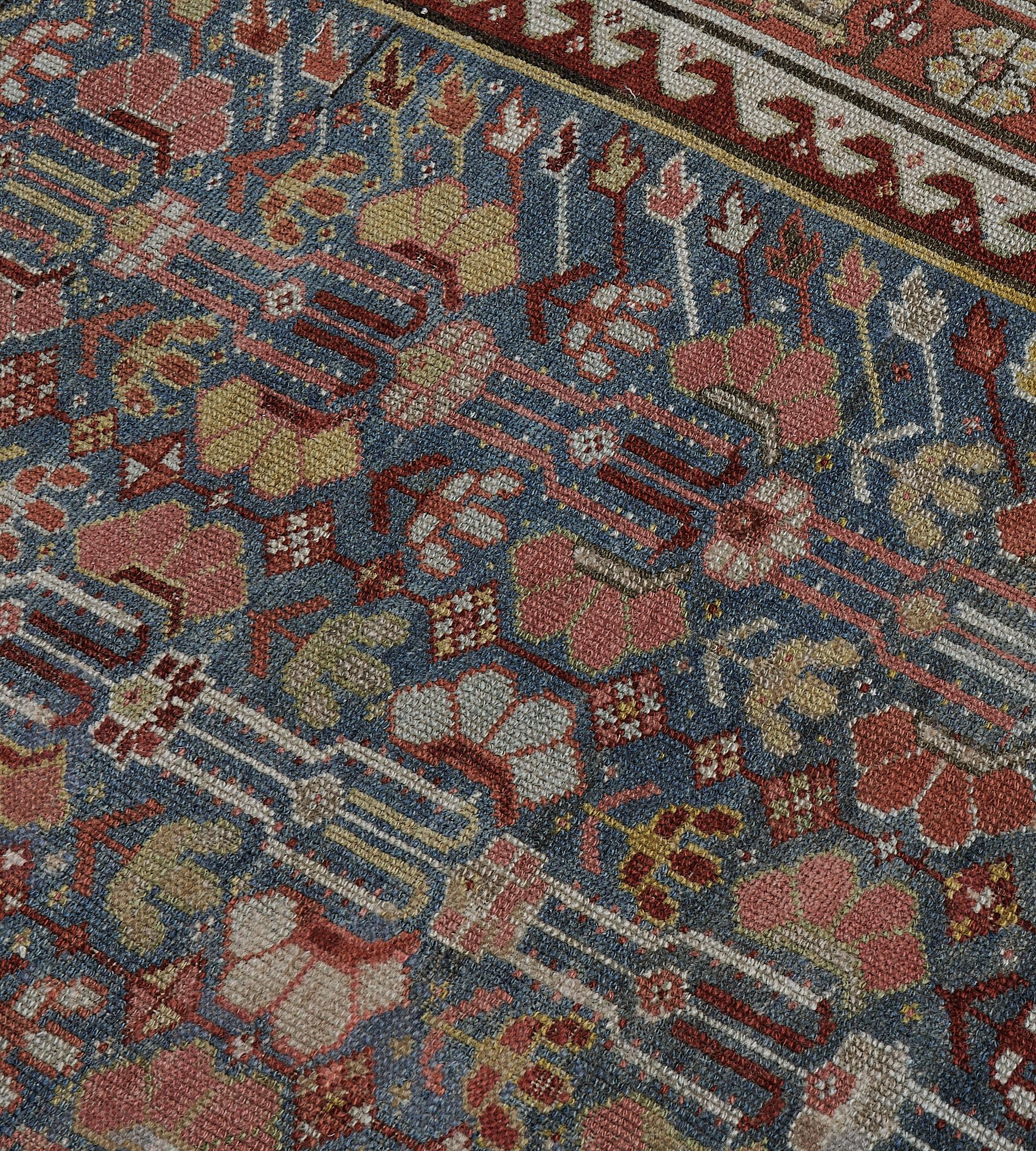 Early 20th Century Antique Hand-knotted Wool Persian Runner For Sale 4