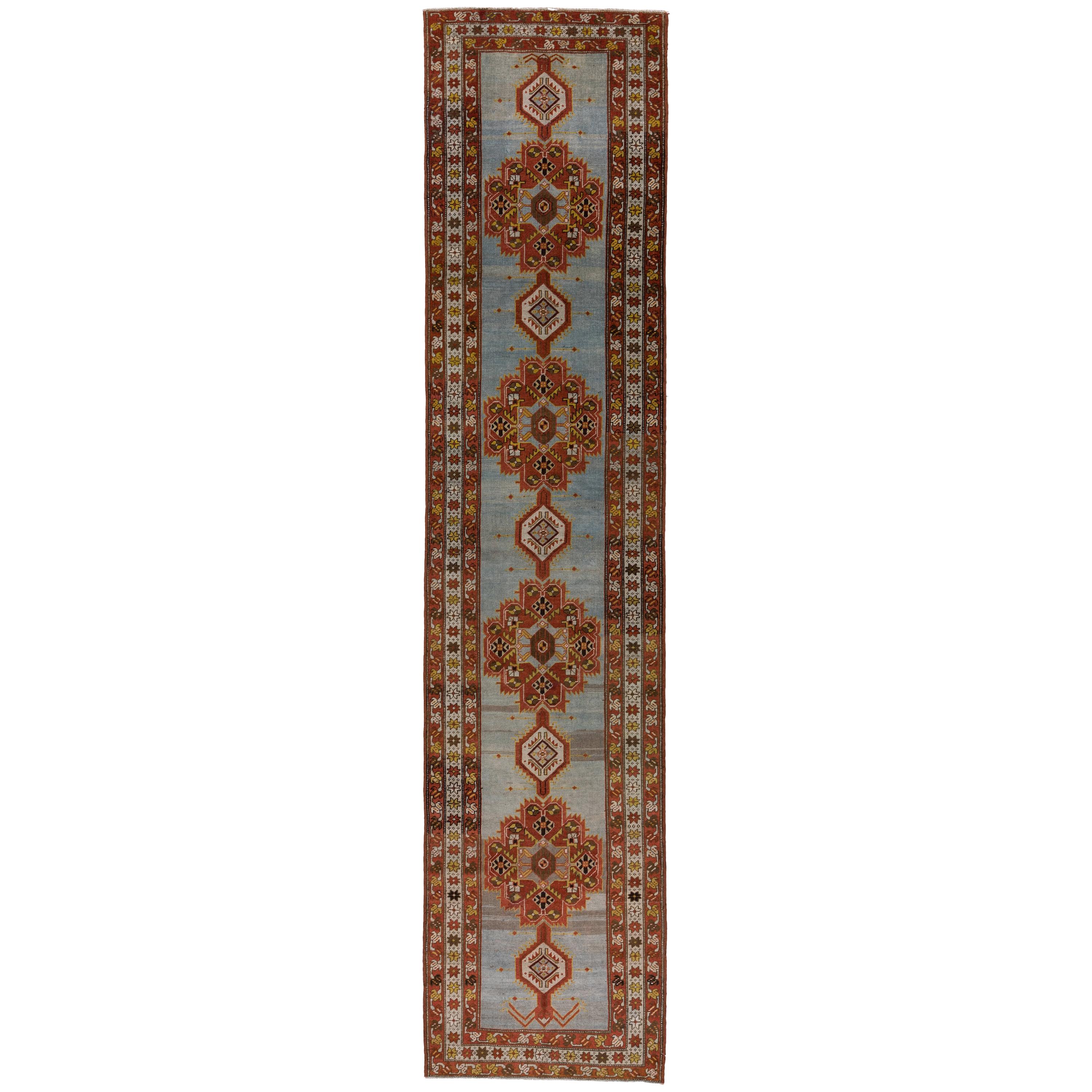 Early 20th Century Antique Heriz Runner, Long, circa 1910s For Sale