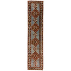 Long tapis de couloir Heriz ancien du début du 20e siècle, vers les années 1910