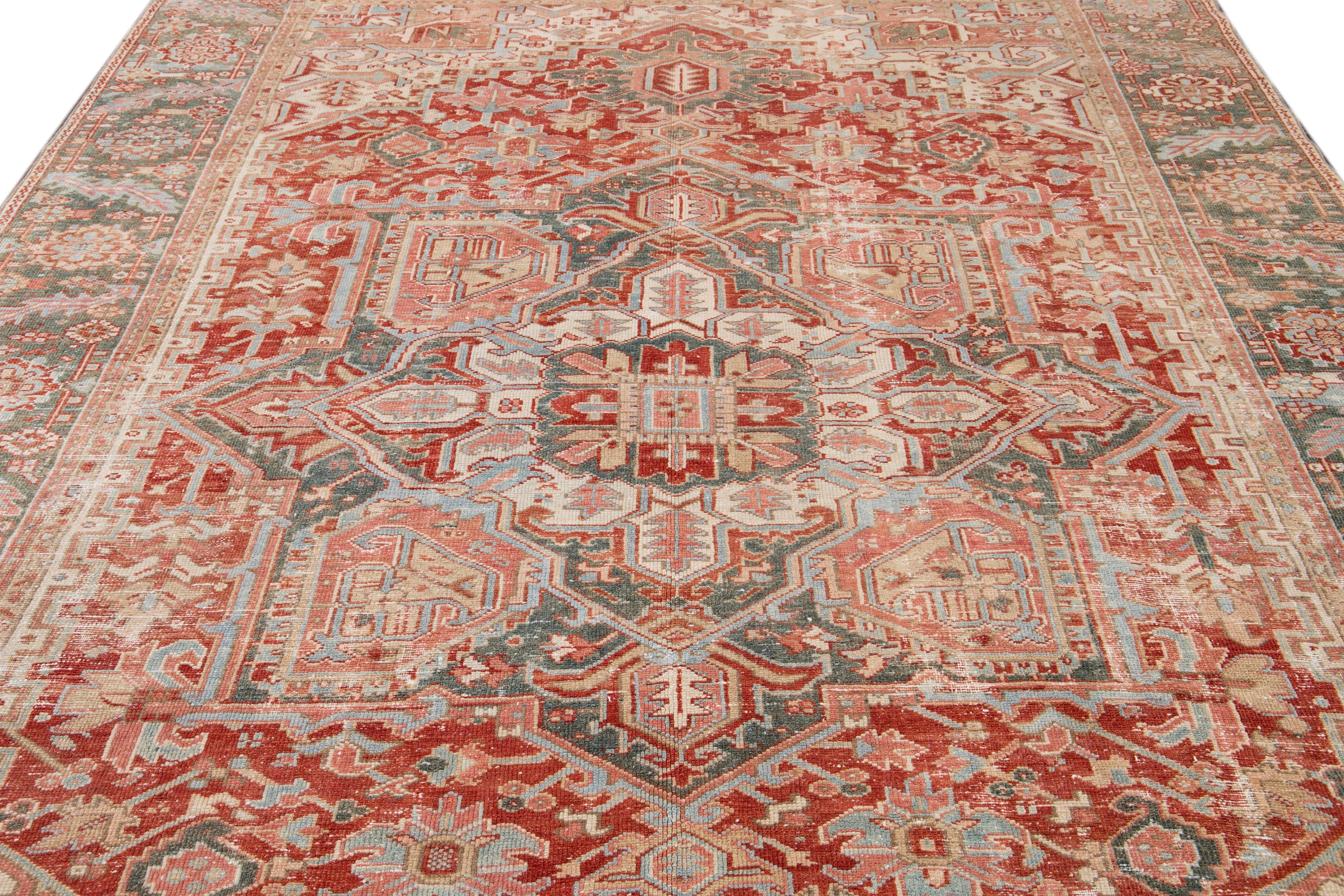 Early 20th Century Antique Heriz Wool Rug 6