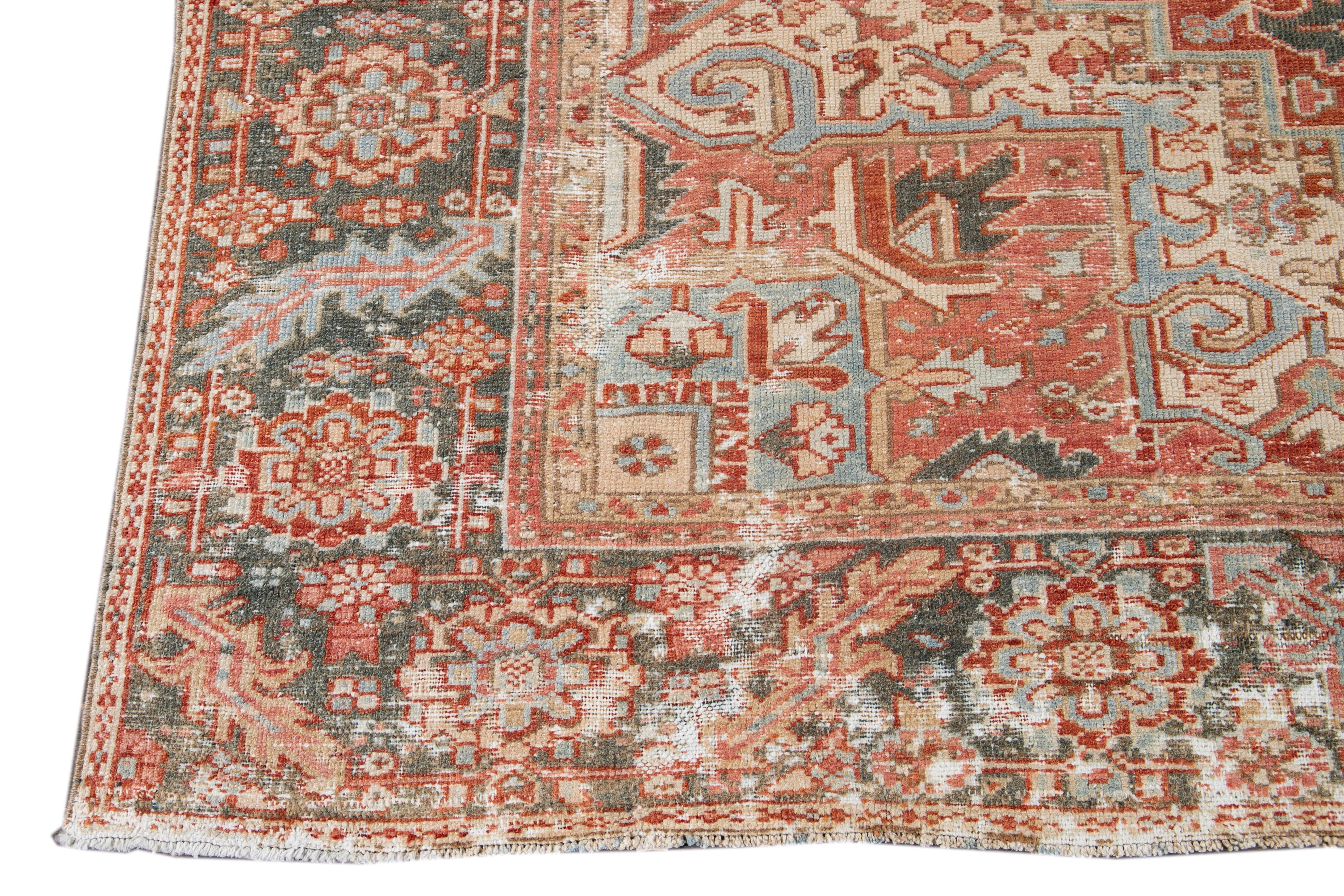 Early 20th Century Antique Heriz Wool Rug 7