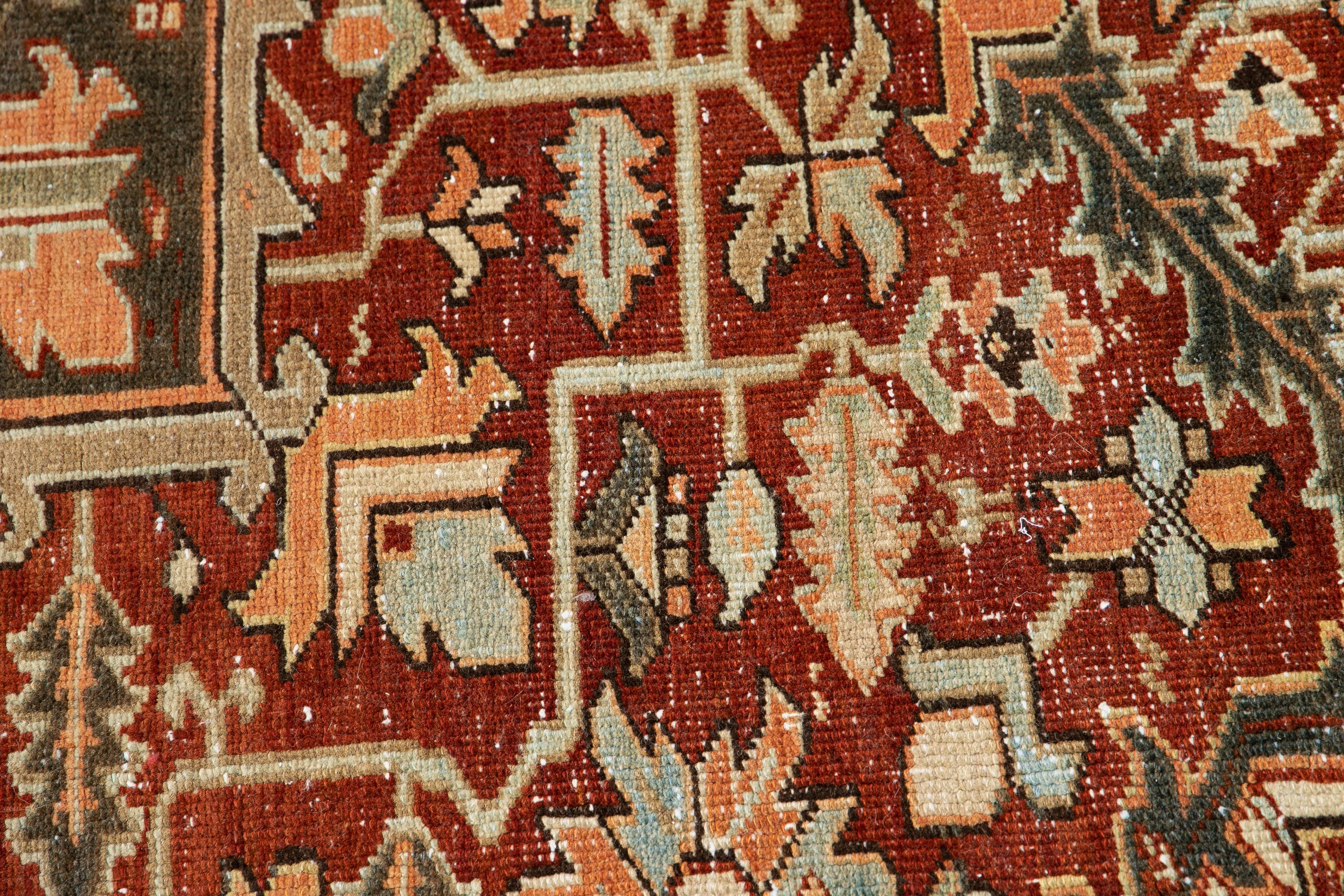 Early 20th Century Antique Heriz Wool Rug For Sale 7
