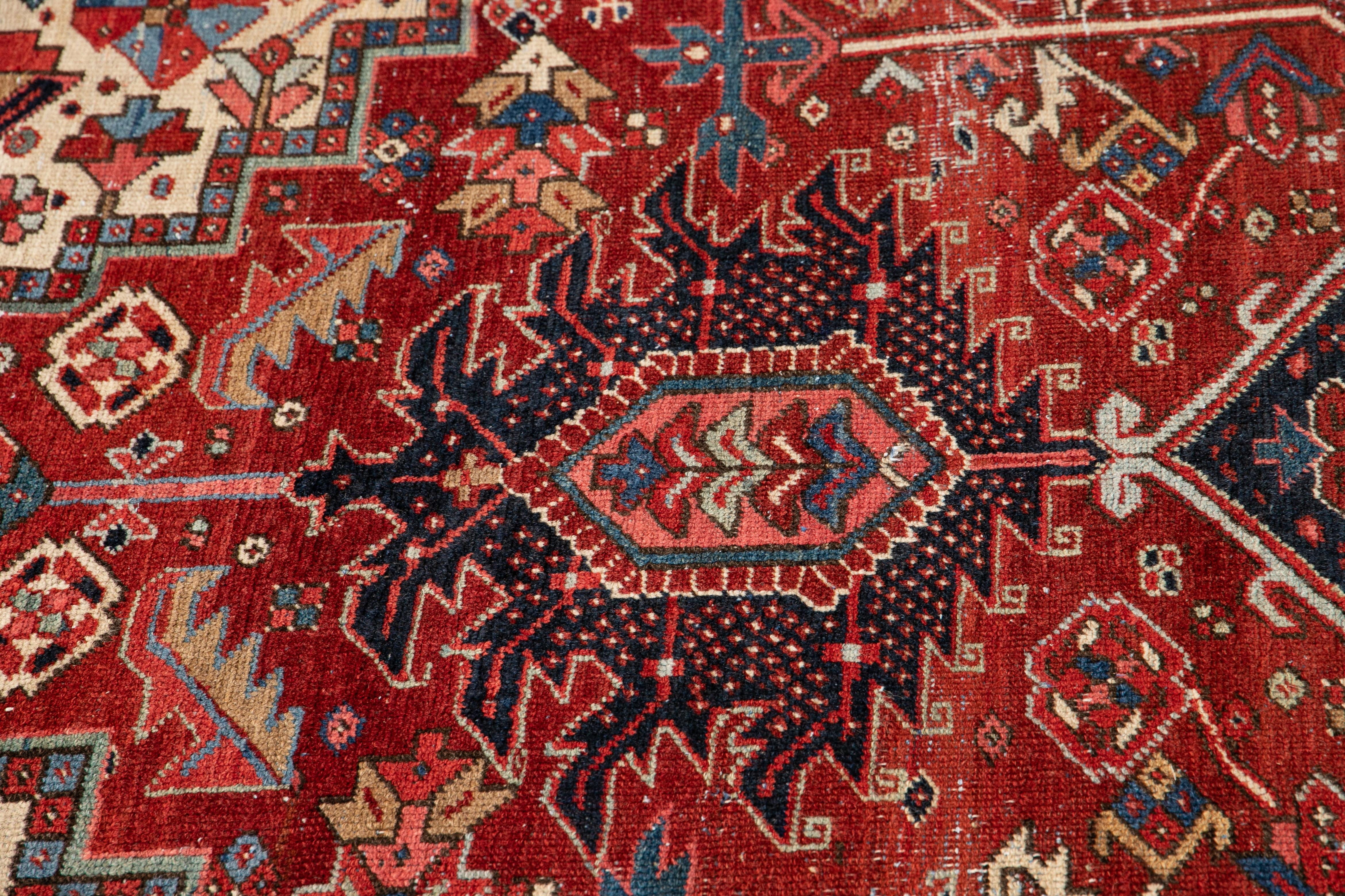 Early 20th Century Antique Heriz Wool Rug For Sale 1