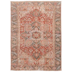 Early 20th Century Antique Heriz Wool Rug