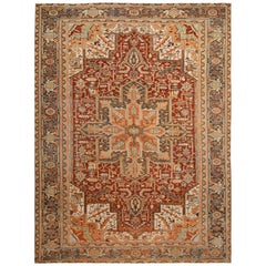 Early 20th Century Antique Heriz Wool Rug