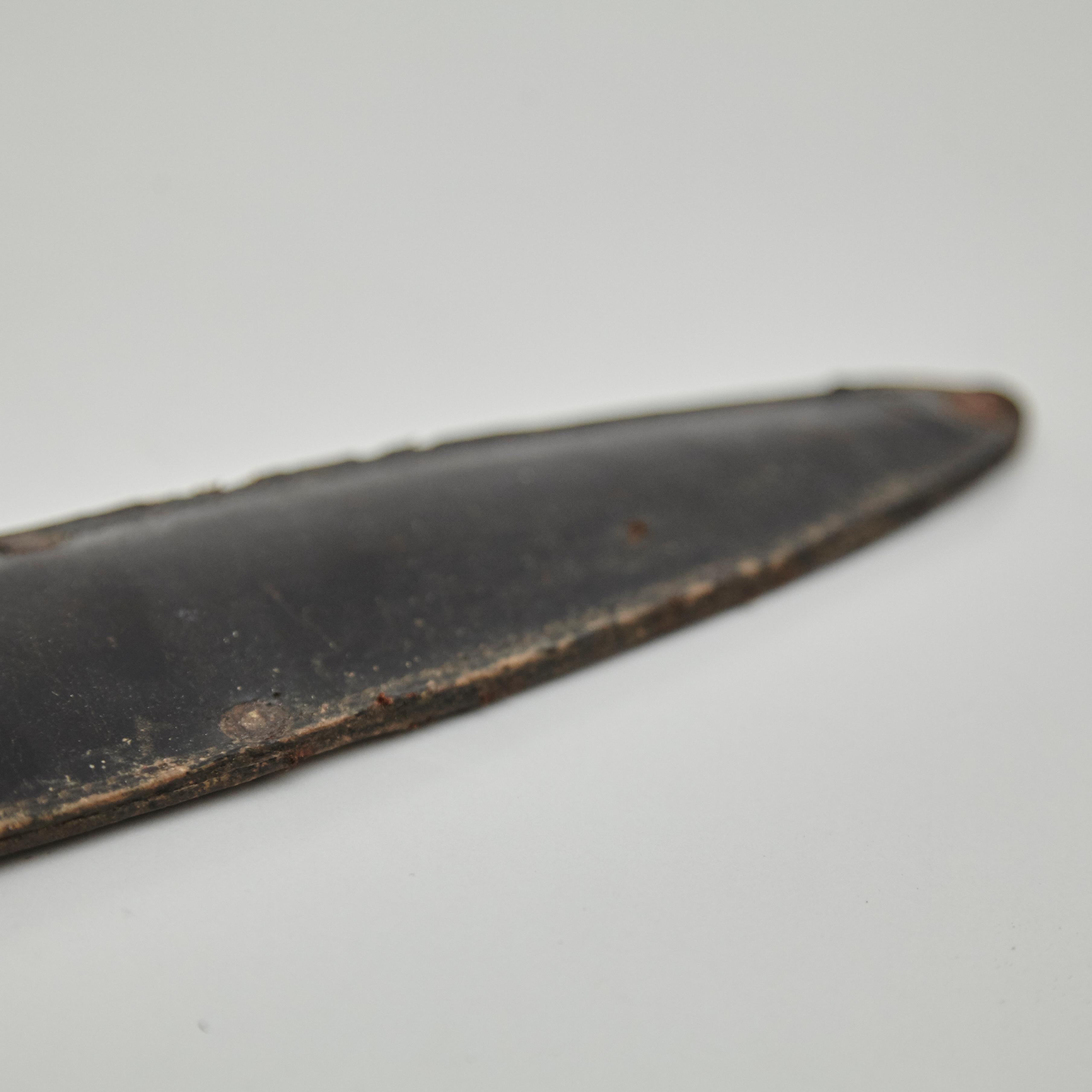 Metal Early 20th Century Antique Hunter Knife with Leather Case