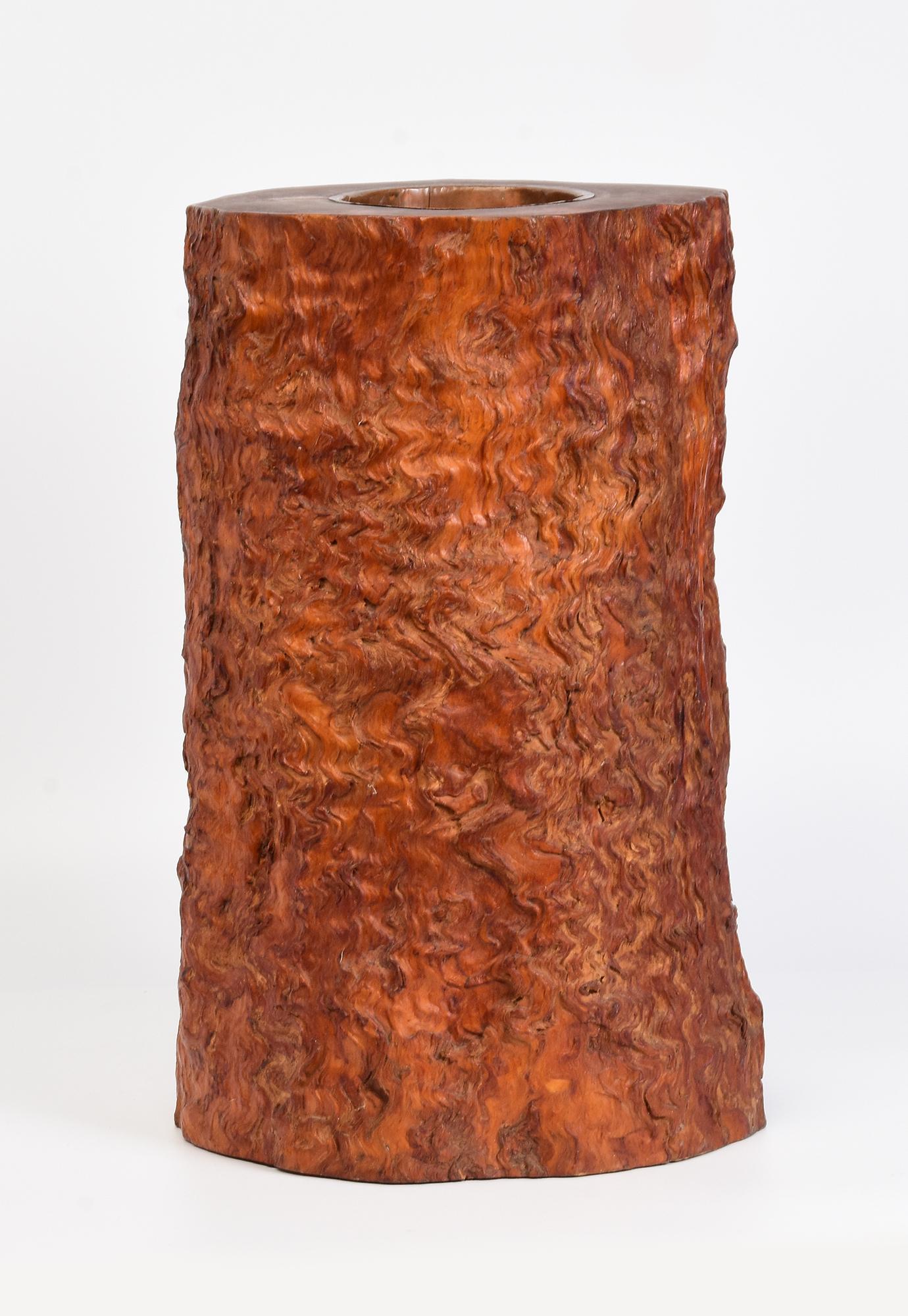 Antico vaso giapponese di grandi dimensioni in legno di radica per pennelli, primi anni del XX secolo in vendita 6