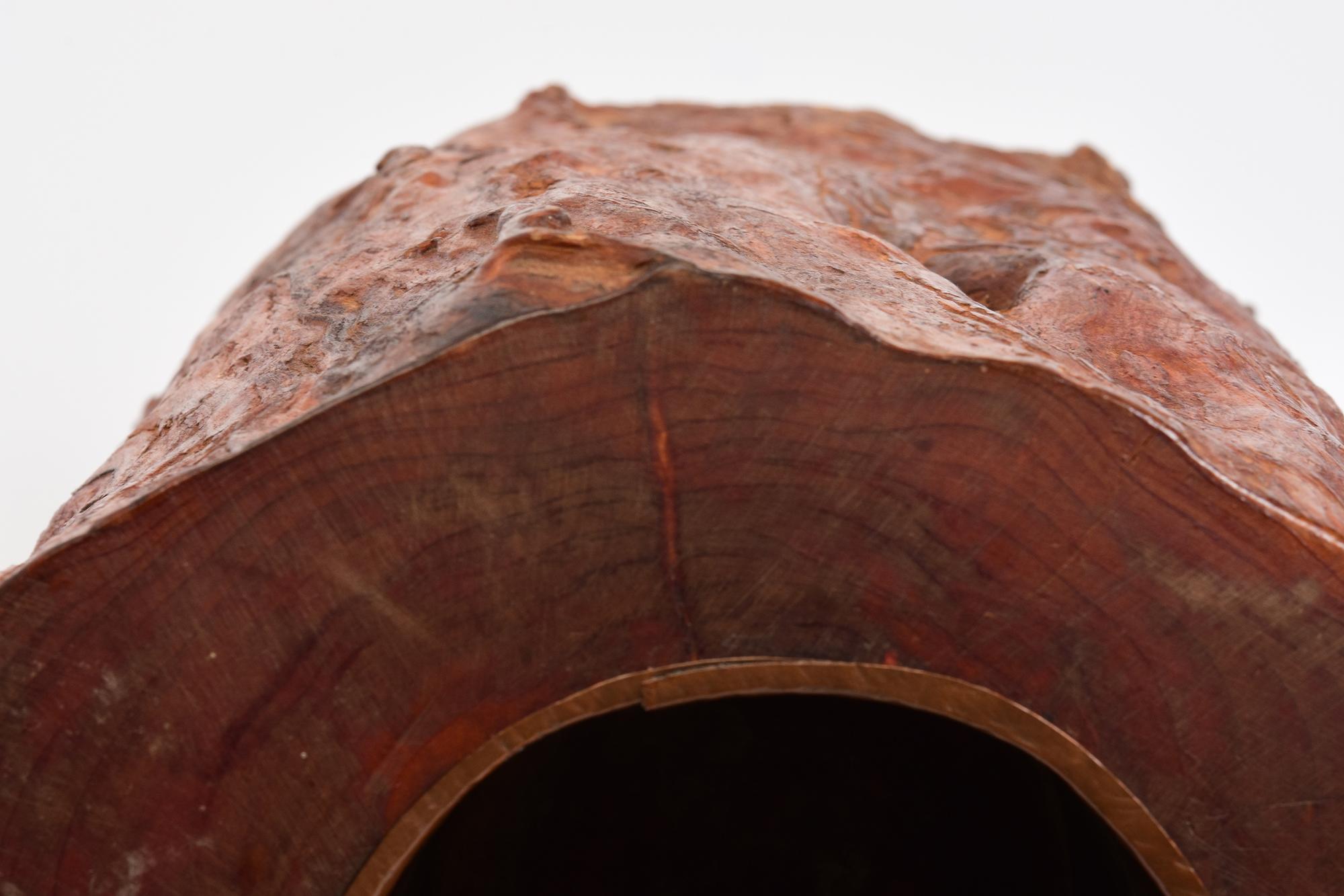 Antico vaso giapponese di grandi dimensioni in legno di radica per pennelli, primi anni del XX secolo in vendita 8