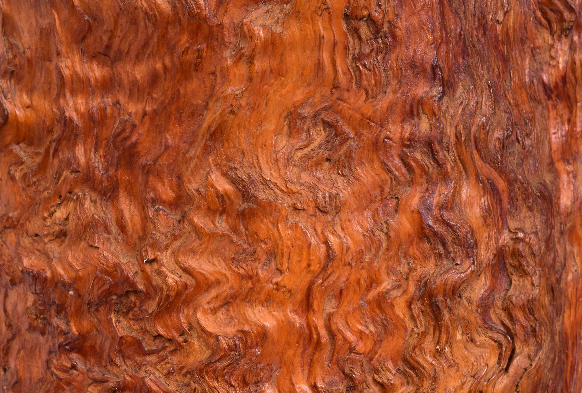 Giapponese Antico vaso giapponese di grandi dimensioni in legno di radica per pennelli, primi anni del XX secolo in vendita