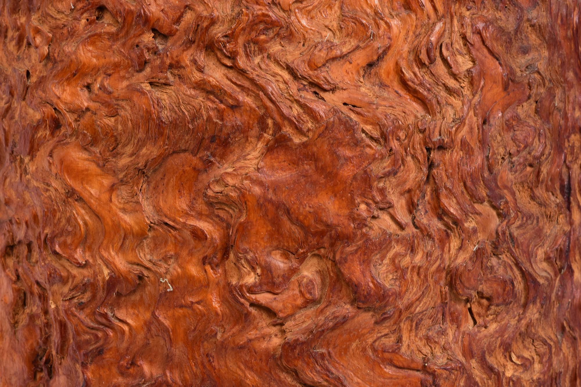 Antico vaso giapponese di grandi dimensioni in legno di radica per pennelli, primi anni del XX secolo In condizioni buone in vendita a Sampantawong, TH