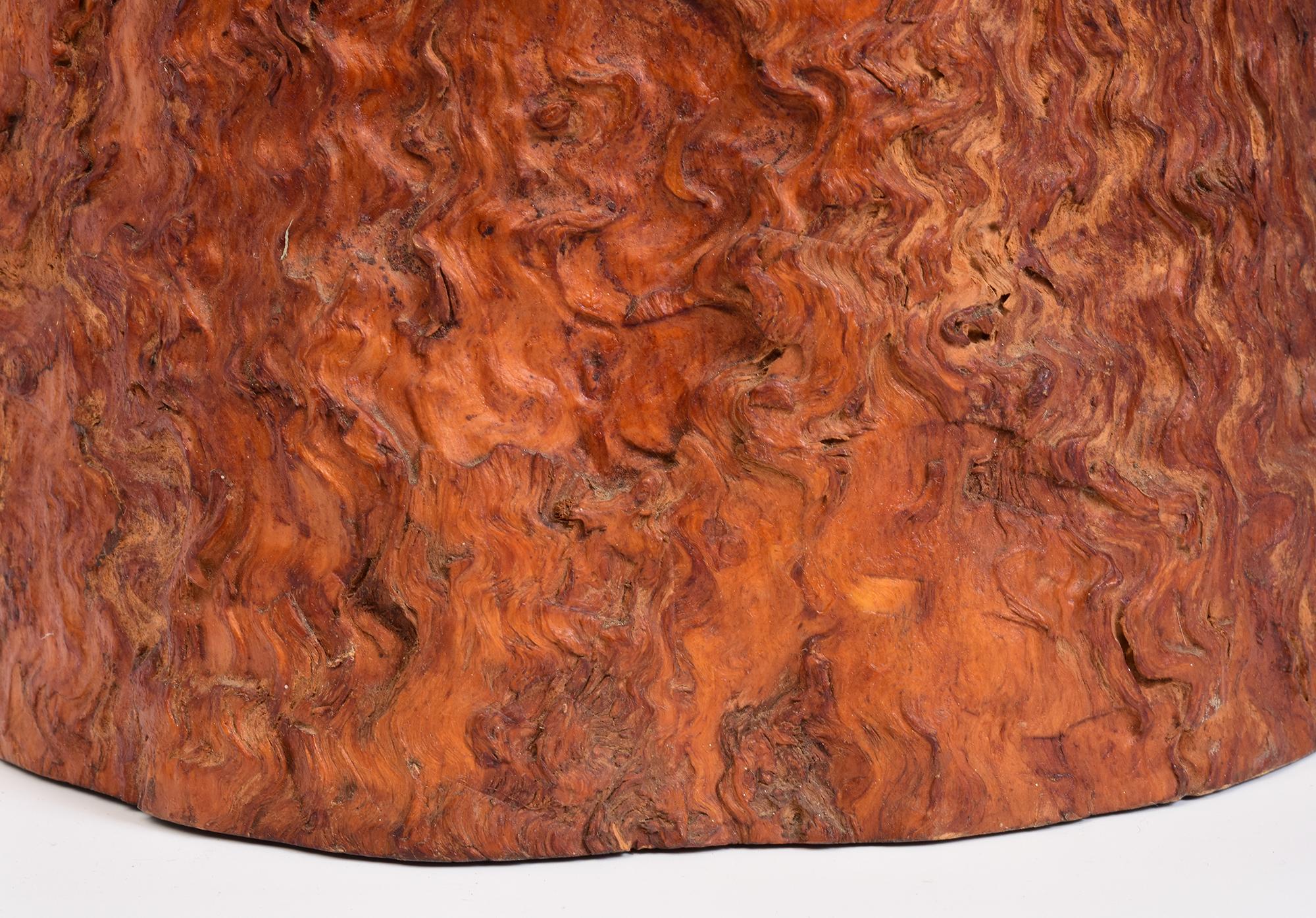 Nodo Antico vaso giapponese di grandi dimensioni in legno di radica per pennelli, primi anni del XX secolo in vendita