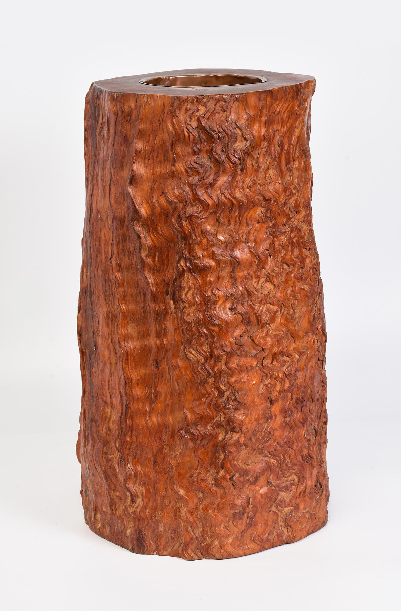 Antico vaso giapponese di grandi dimensioni in legno di radica per pennelli, primi anni del XX secolo in vendita 4