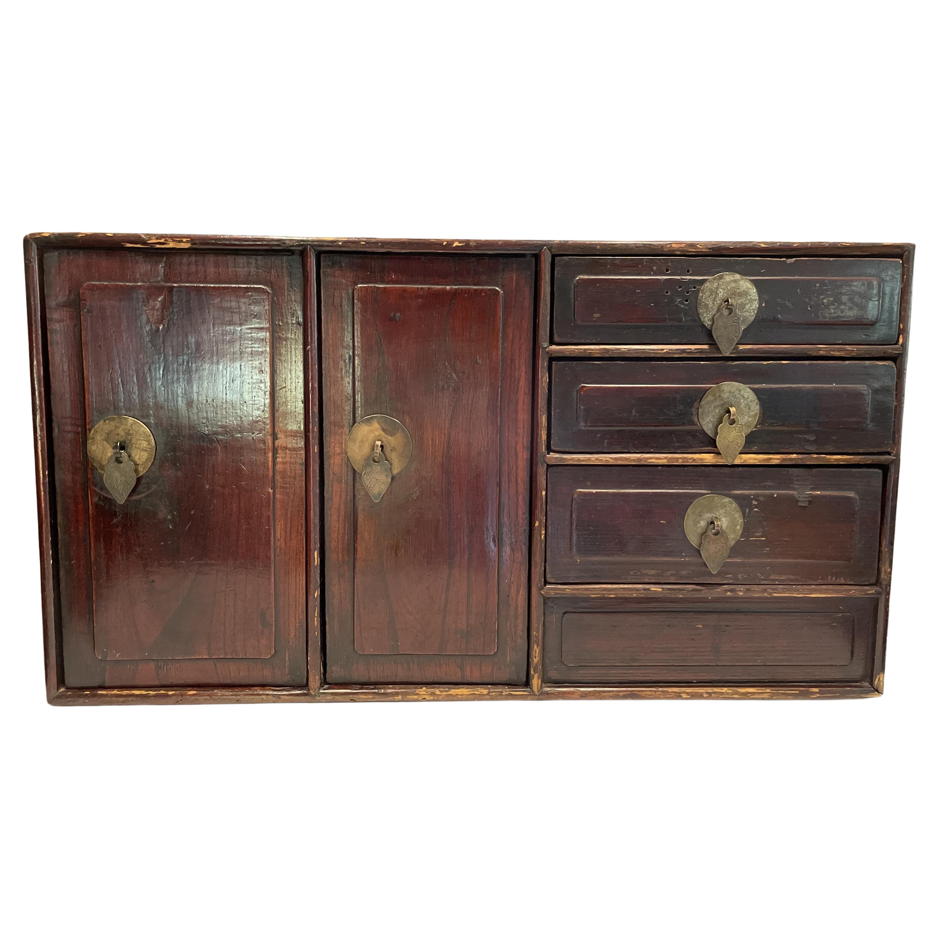 Early 20th-Century Antique Japanese Table-Top Tansu