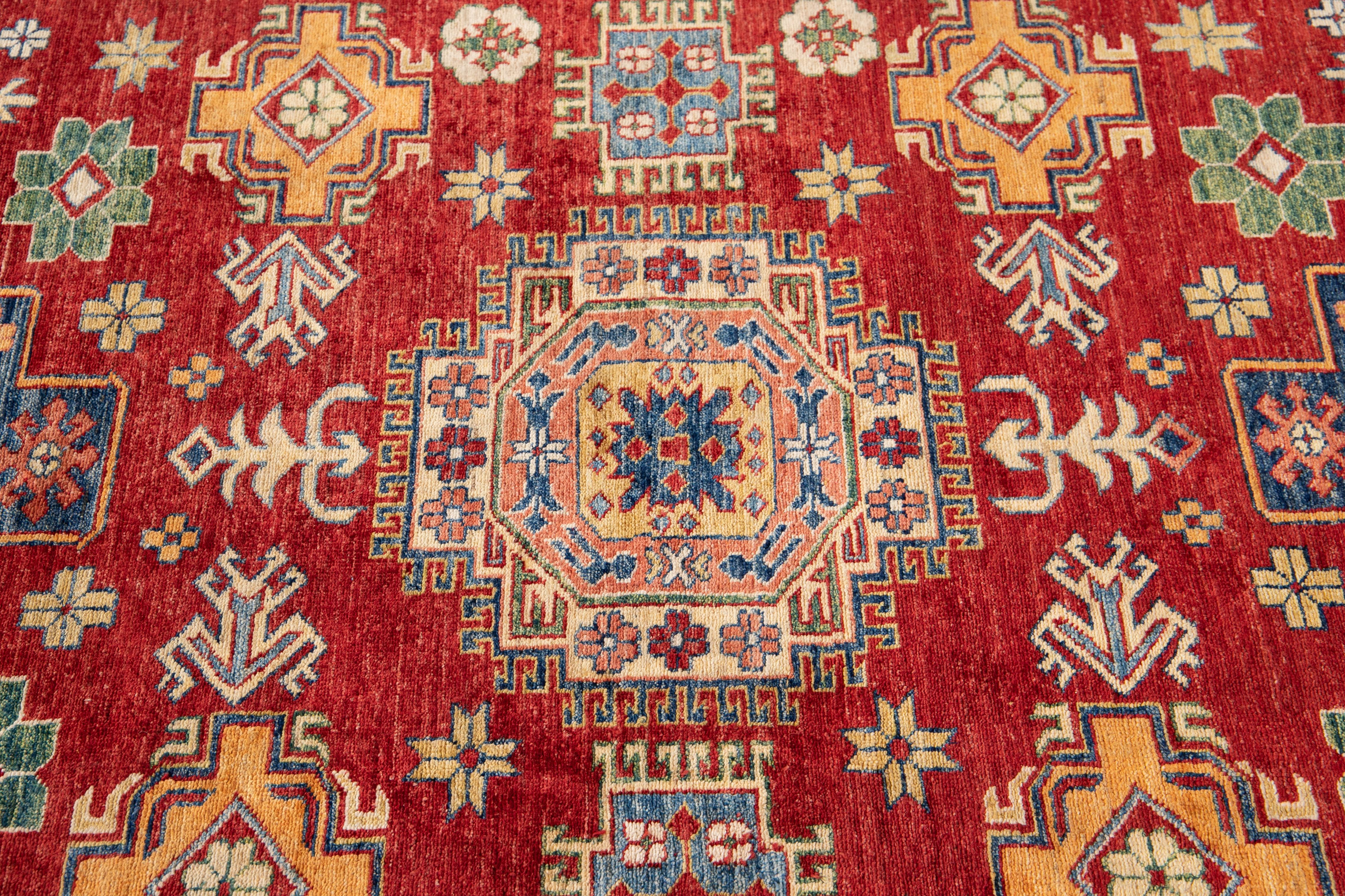 Hand-Knotted Early 20th Century Antique Kazak Wool Rug For Sale