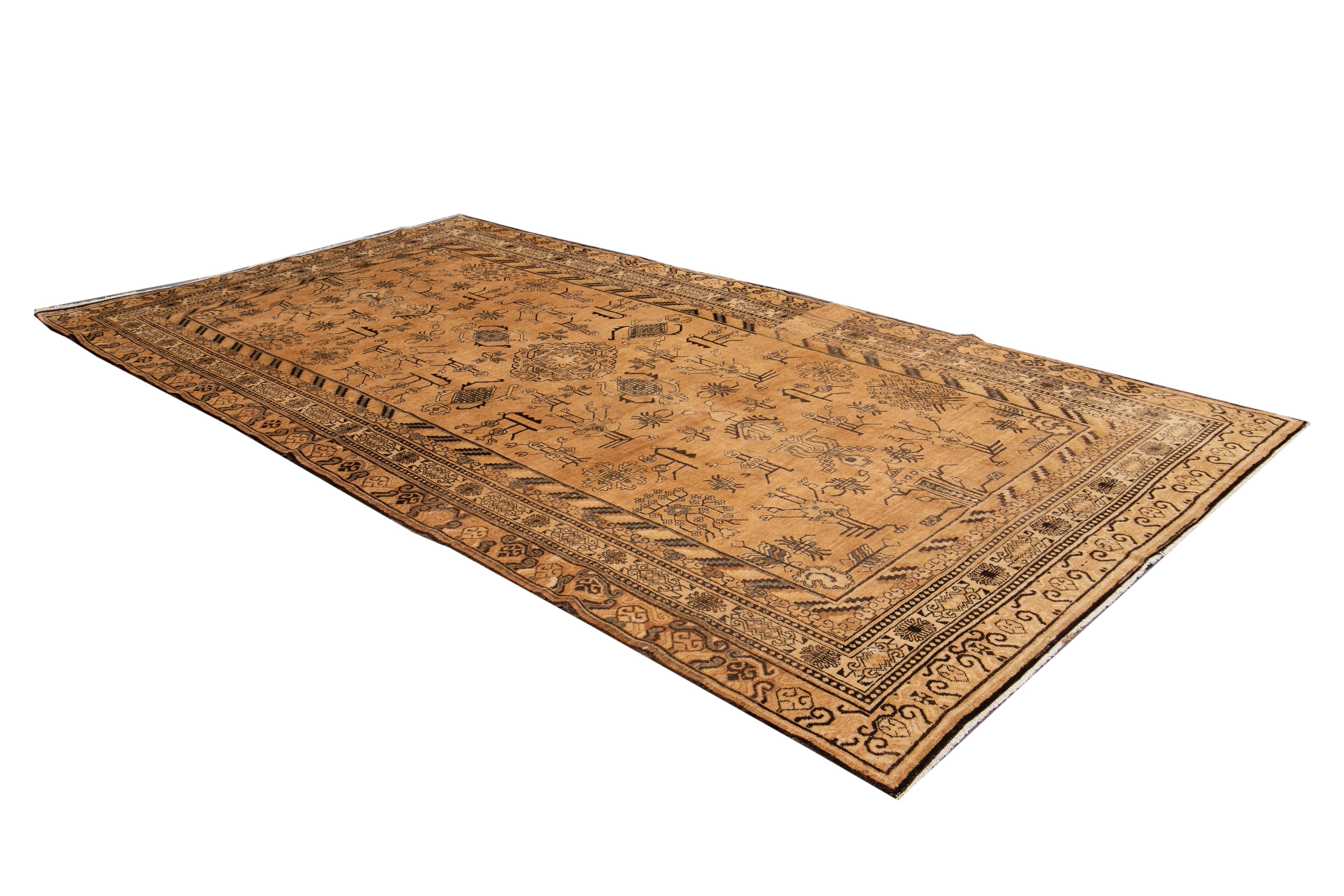 Early 20th Century Antique Khotan Rug For Sale 8