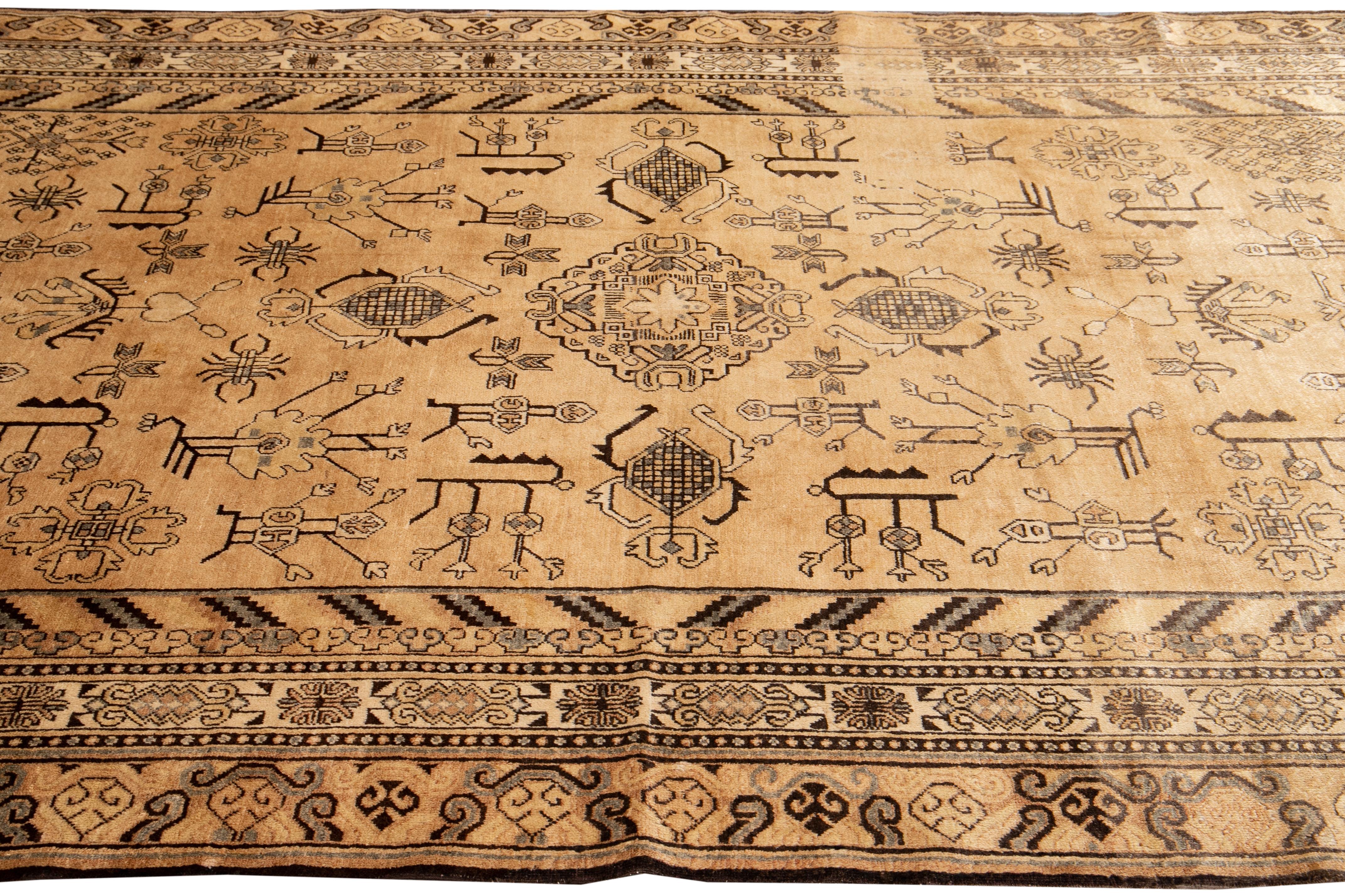 Early 20th Century Antique Khotan Rug For Sale 9