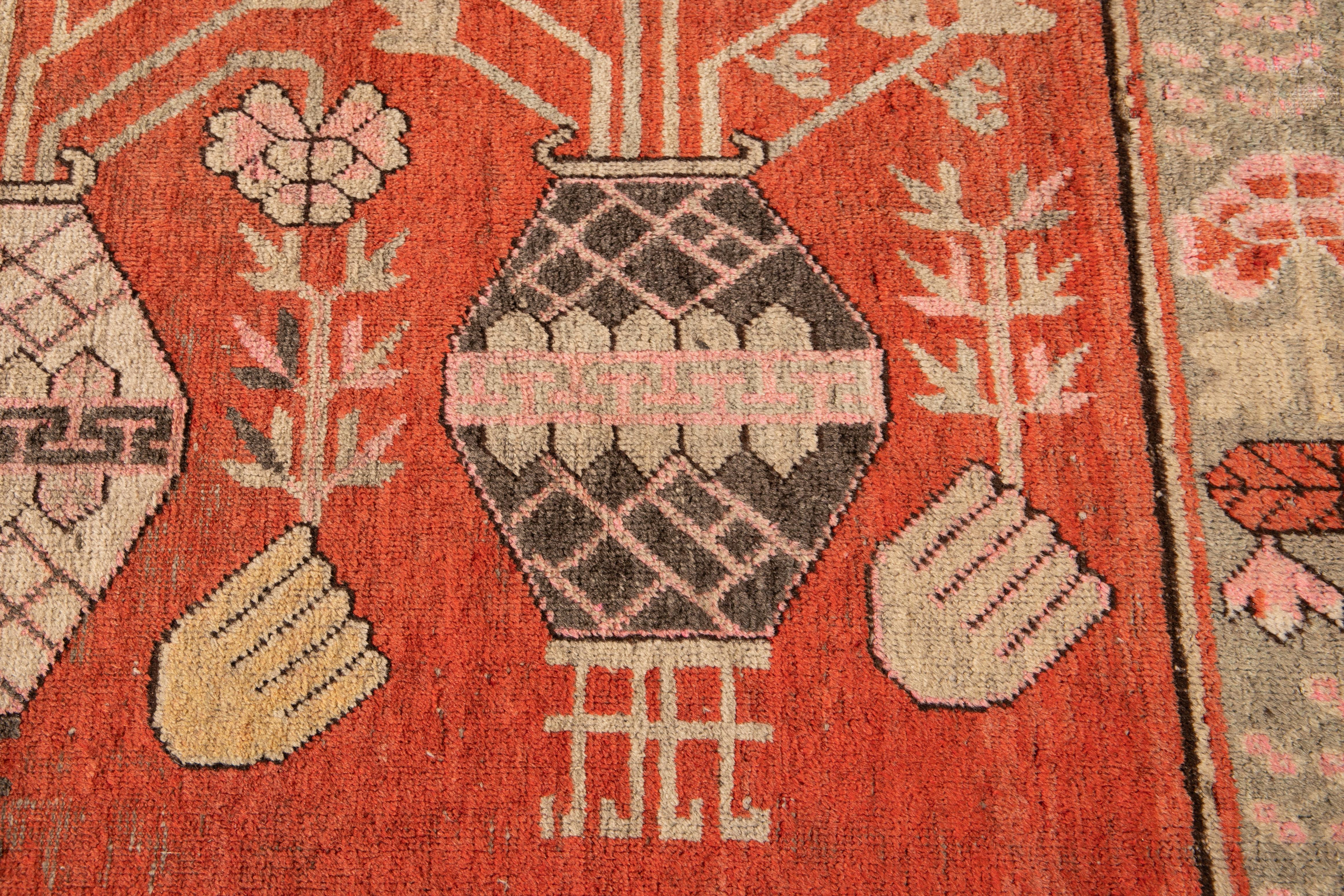 Early 20th Century Antique Khotan Scatter Wool Rug For Sale 5