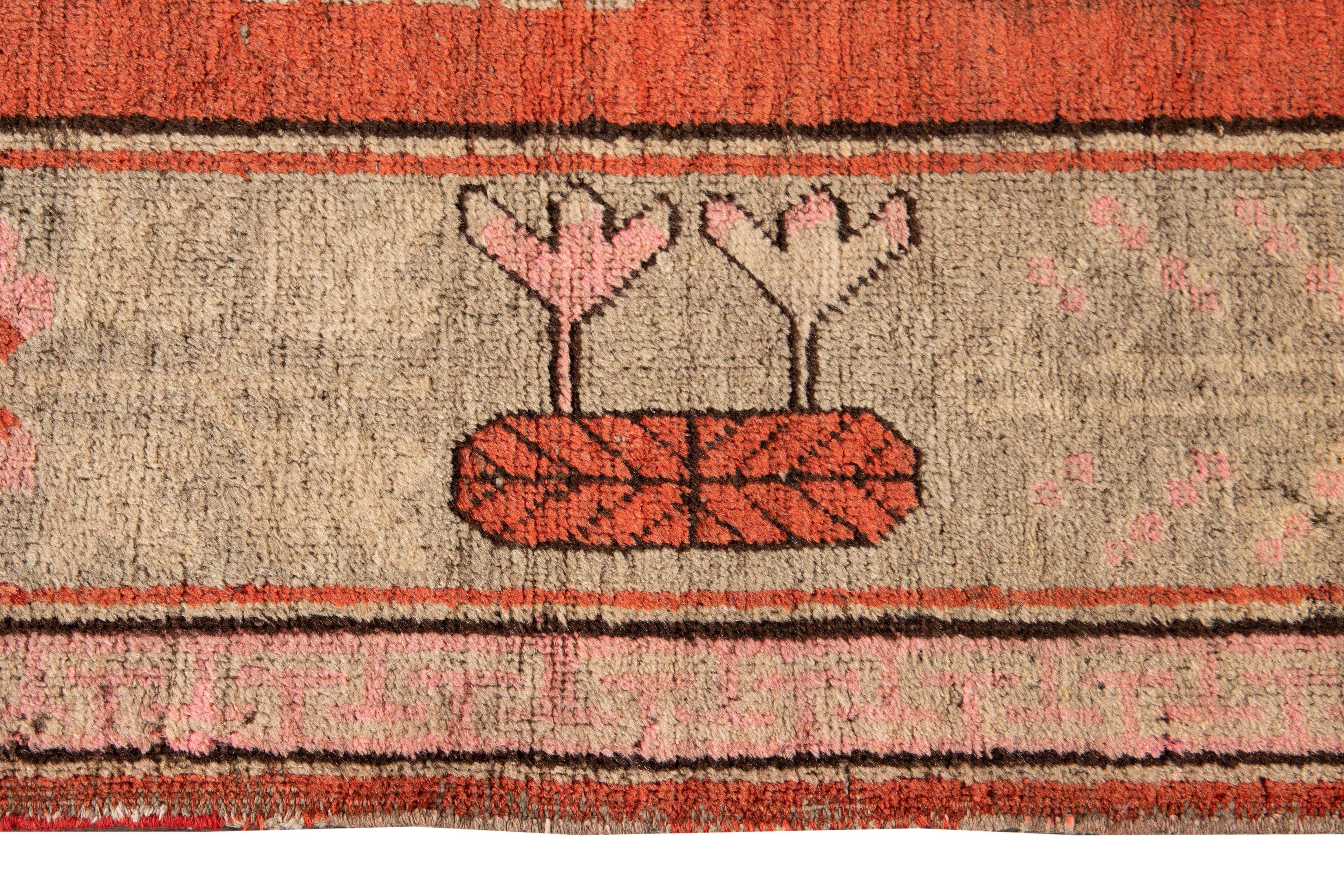 Early 20th Century Antique Khotan Scatter Wool Rug For Sale 6
