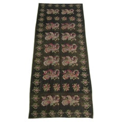 Early 20th Century Antique Kilim Floral Runner - 12'6'' X 5'3''